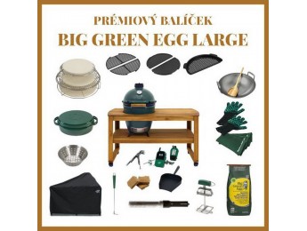 Big Green Egg Large Prémiový balíček + Doživotná záruka na materiál a konštrukciu keramických dielov zeleného vajíčka
