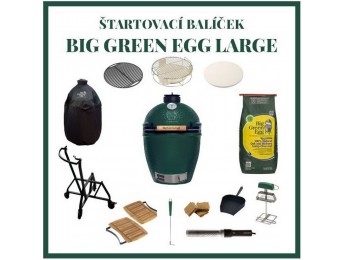 Big Green Egg Large Štartovací balíček + Doživotná záruka na materiál a konštrukciu keramických dielov zeleného vajíčka
