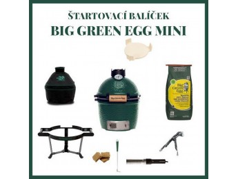 Big Green Egg Mini Štartovací balíček + Doživotná záruka na materiál a konštrukciu keramických dielov zeleného vajíčka